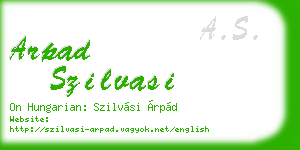 arpad szilvasi business card